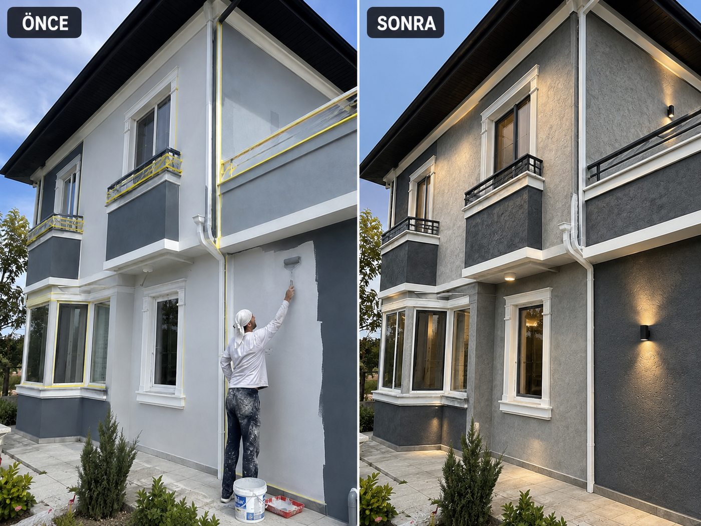 Soğukkuyu dış cephe boya öncesi ve sonrası
