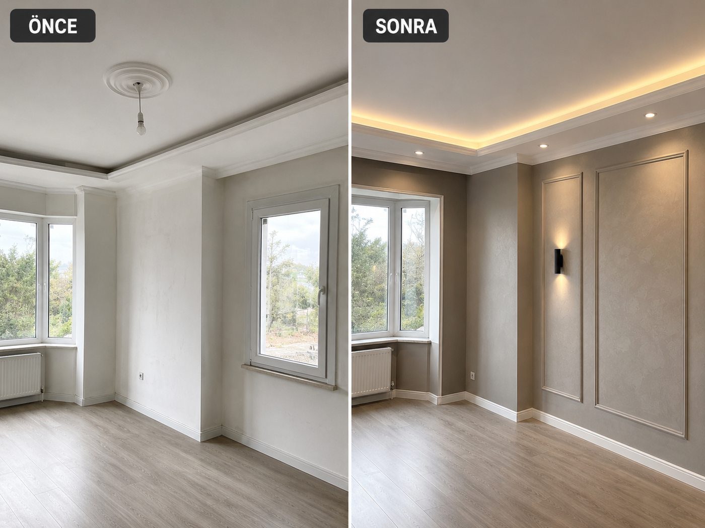 Soğukkuyu iç cephe boya öncesi ve sonrası